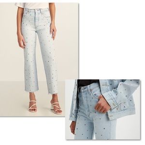 NWT Levi’s Ribcage Straight Ankle Studded Jeans